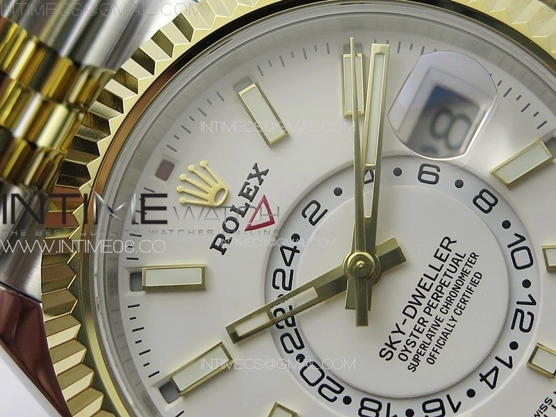 Sky-Dweller 326934 904L SS YG Noob 1:1 Best Edition White Dial on SS YG Jubilee Bracelet Asian 23J to 9001