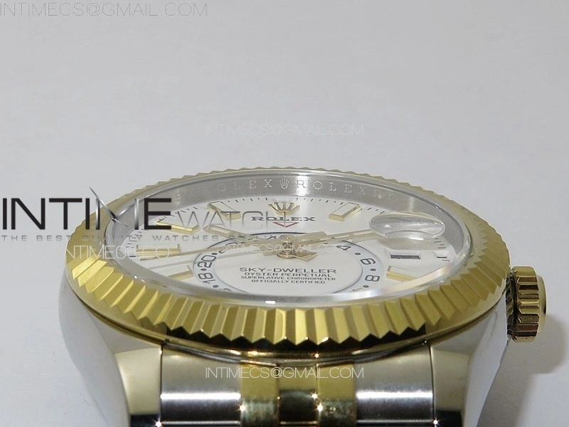 Sky-Dweller 326934 904L SS YG Noob 1:1 Best Edition White Dial on SS YG Jubilee Bracelet Asian 23J to 9001