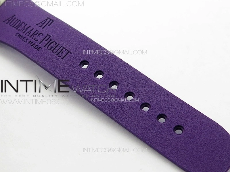 Royal Oak Concept 26620 Satin-polished Steel 1:1 Best Edition Skeleton Dial on Purple Rubber Strap A2965