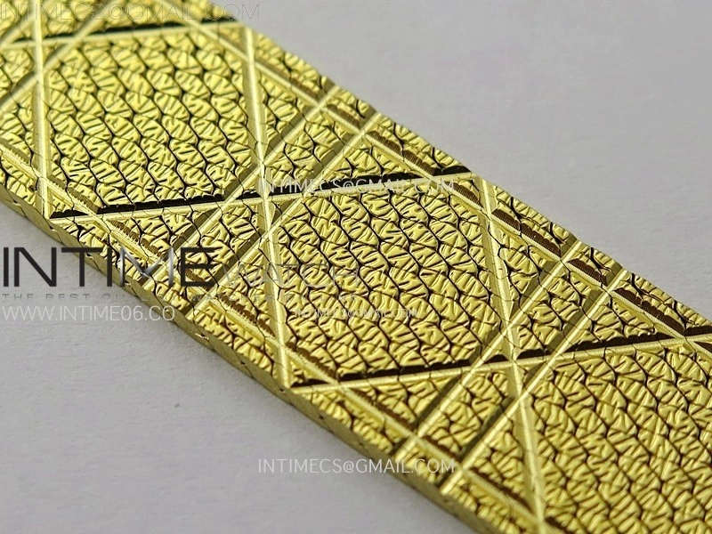 La D de dior Satine 25mm YG Case 8848F 1:1 Best Edition Gold Dial on YG bracelet Swiss Quartz