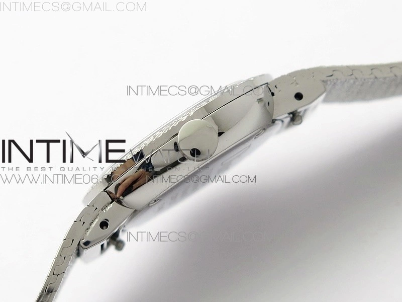 La D de dior Satine SS Case 8848F 1:1 Best Edition MOP White Dial on SS bracelet Swiss Quartz