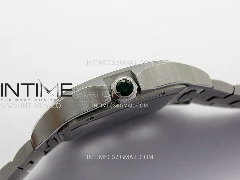 Santos de Cartier Skeleton SS MLF Skeleton Green Dial on SS SmartLink Bracelet 9611MC Super Clone