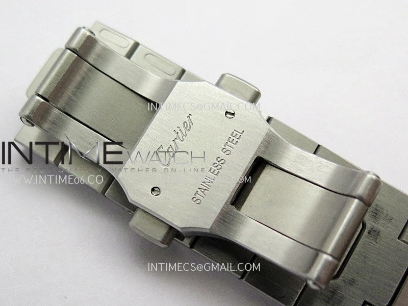 Santos de Cartier Skeleton SS MLF Skeleton Green Dial on SS SmartLink Bracelet 9611MC Super Clone