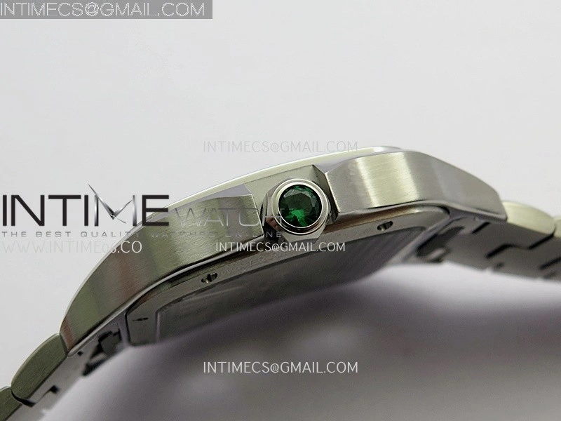 Santos Skeleton SS Rich Factory 1:1 Best Edition Skeleton Green Dial 9611MC Super Clone