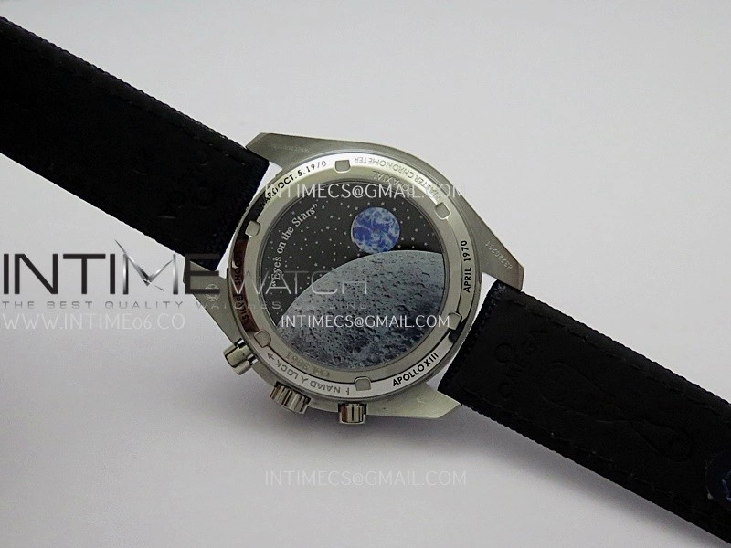 Speedmaster Professional Snoopy SS SMF 1:1 Best Edition Silver Dial Blue Marker On Blue Nylon Strap A3861