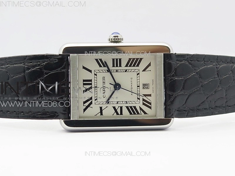 Tank Solo 31mm SS APSF 1:1 Best Edition White Dial on Black Leather Strap MIYOTA 9015