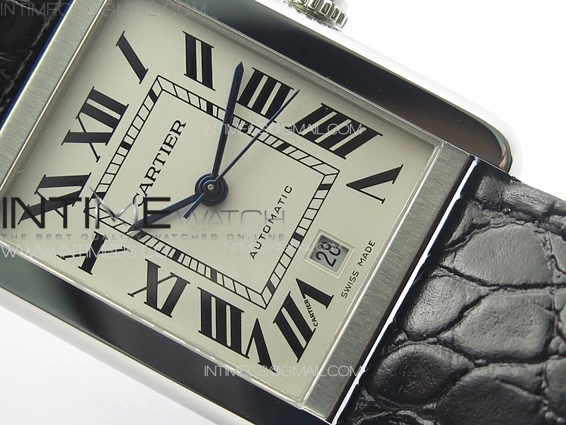 Tank Solo 31mm SS APSF 1:1 Best Edition White Dial on Black Leather Strap MIYOTA 9015