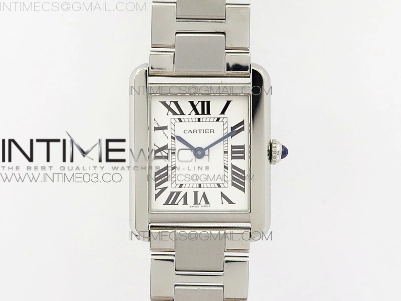 Tank Solo Ladies 25mm SS K11F 1:1 Best Edition White Dial on SS Bracelet Ronda Quartz
