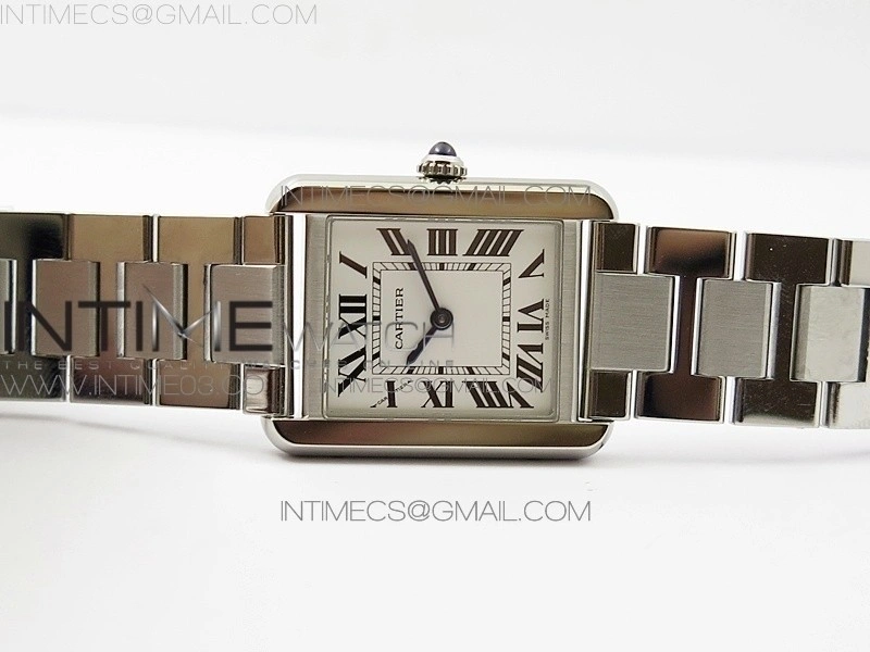 Tank Solo Ladies 25mm SS K11F 1:1 Best Edition White Dial on SS Bracelet Ronda Quartz