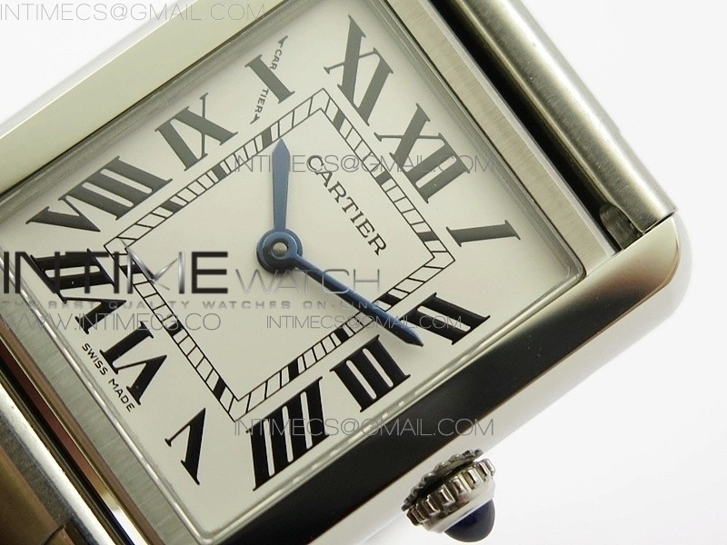 Tank Solo Ladies 25mm SS K11F 1:1 Best Edition White Dial on SS Bracelet Ronda Quartz