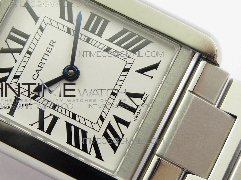 Tank Solo Ladies 25mm SS K11F 1:1 Best Edition White Dial on SS Bracelet Ronda Quartz