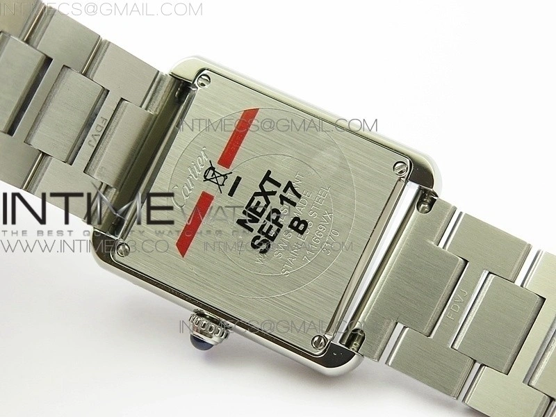 Tank Solo Ladies 25mm SS K11F 1:1 Best Edition White Dial on SS Bracelet Ronda Quartz