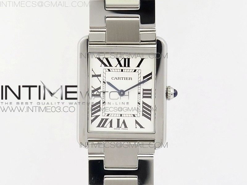 Tank Solo Ladies 28mm SS K11F 1:1 Best Edition White Dial on SS Bracelet Ronda Quartz