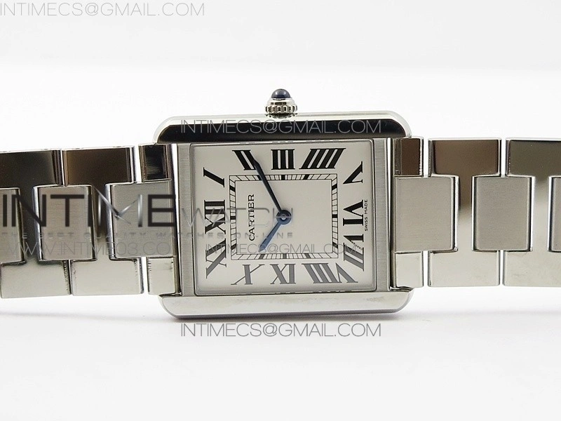 Tank Solo Ladies 28mm SS K11F 1:1 Best Edition White Dial on SS Bracelet Ronda Quartz