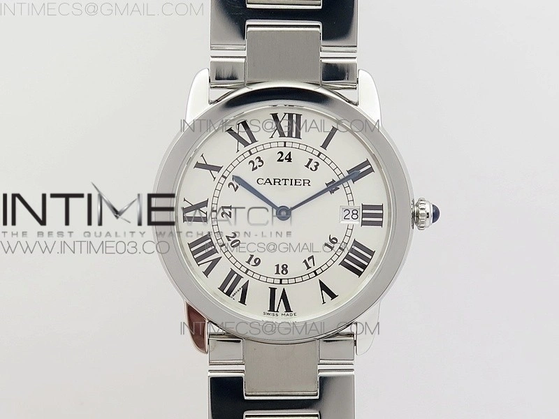 Ronde Solo de Cartier 36mm K11 1:1 Best Edition White Dial on SS Bracelet Ronda Quartz