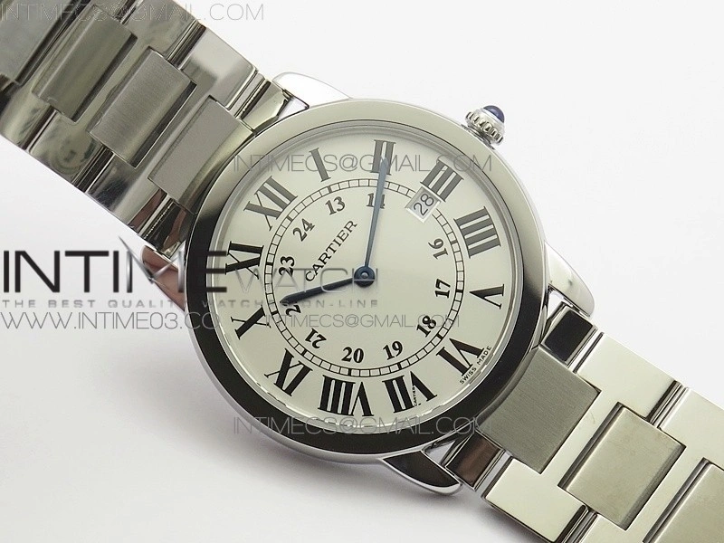 Ronde Solo de Cartier 36mm K11 1:1 Best Edition White Dial on SS Bracelet Ronda Quartz