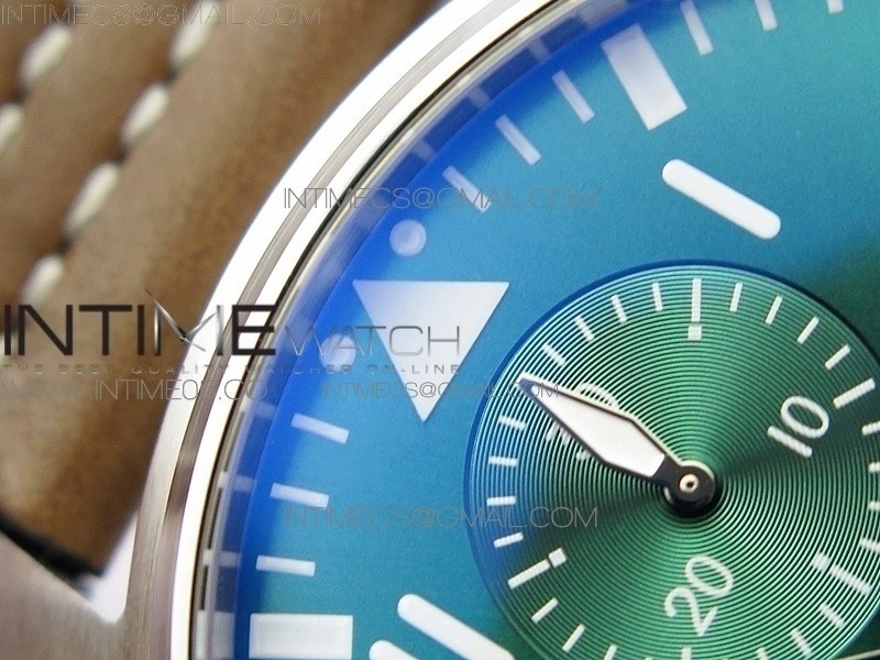Pilot Chrono Spitfire IW377726 SS ZF 1:1 Best Edition Green Dial on Brown Leather Strap A7750