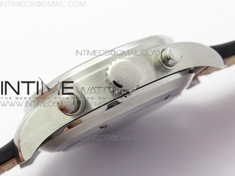 Pilot Chrono Spitfire IW377726 SS ZF 1:1 Best Edition Green Dial on Brown Leather Strap A7750