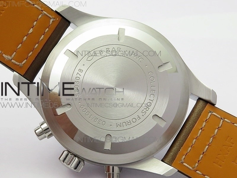 Pilot Chrono Spitfire IW377726 SS ZF 1:1 Best Edition Green Dial on Brown Leather Strap A7750