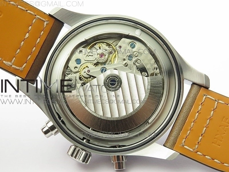 Pilot Chrono Spitfire IW377726 SS ZF 1:1 Best Edition Green Dial on Brown Leather Strap A7750