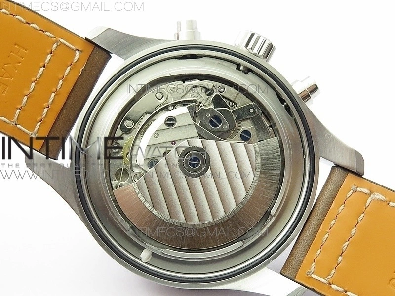 Pilot Chrono Spitfire IW377726 SS ZF 1:1 Best Edition Green Dial on Brown Leather Strap A7750
