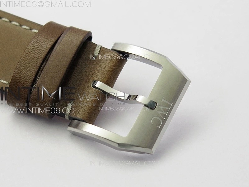 Pilot Chrono Spitfire IW377726 SS ZF 1:1 Best Edition Green Dial on Brown Leather Strap A7750