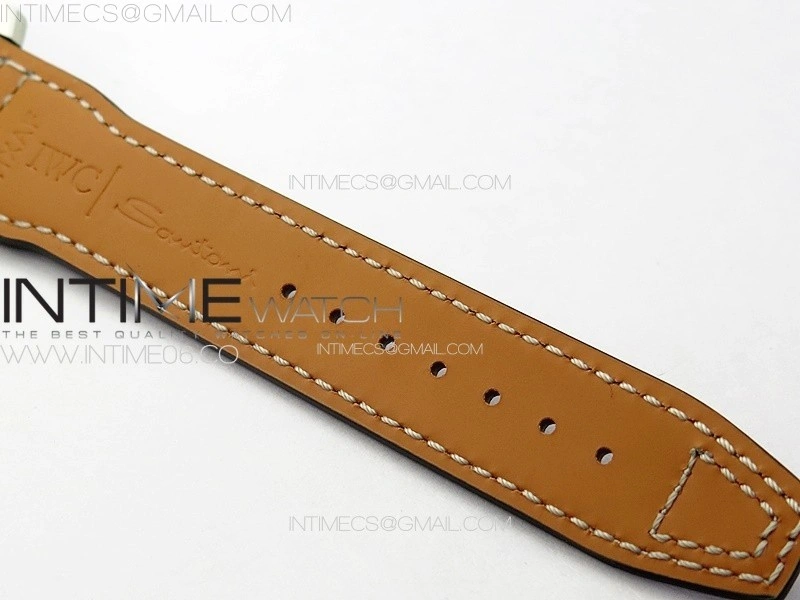 Pilot Chrono Spitfire IW377726 SS ZF 1:1 Best Edition Green Dial on Brown Leather Strap A7750