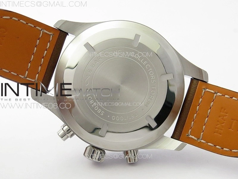Pilot Chrono Spitfire IW377726 SS ZF 1:1 Best Edition Green Dial on Brown Leather Strap A7750