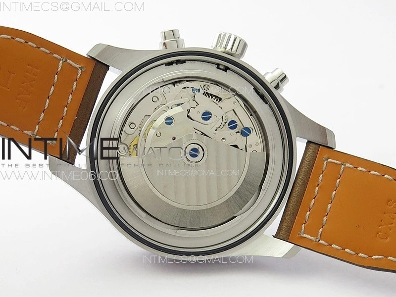 Pilot Chrono Spitfire IW377726 SS ZF 1:1 Best Edition Green Dial on Brown Leather Strap A7750