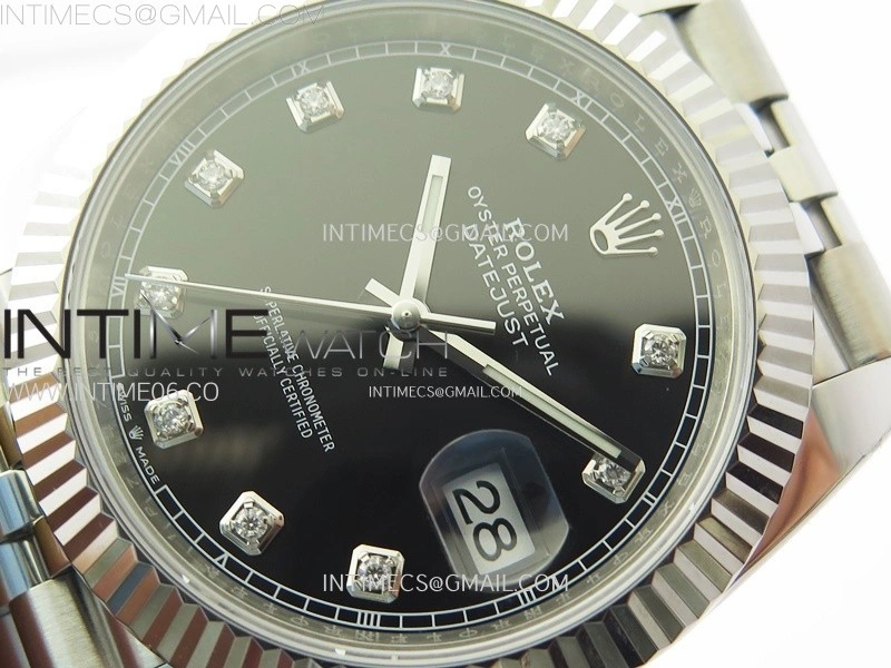 DateJust 41 126334 904L Steel NTF 1:1 Best Edition Black Dial Crystals Makers on Jubilee Bracelet VR3235