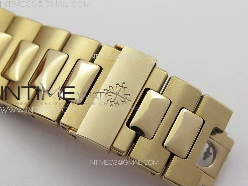Nautilus 5711 1R T Crystal Bezel PPF V4 1:1 Best Edition White Textured Dial on RG Bracelet 324CS