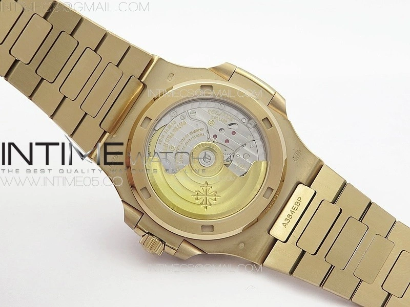 Nautilus 5711 1R T Crystal Bezel PPF V4 1:1 Best Edition White Textured Dial on RG Bracelet 324CS