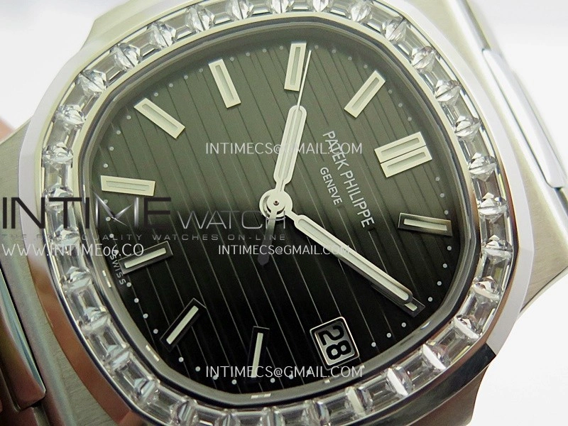 Nautilus 5711 T Diamond Bezel DDF 1:1 Best Edition Black Dial On SS Bracelet Super Clone DD324