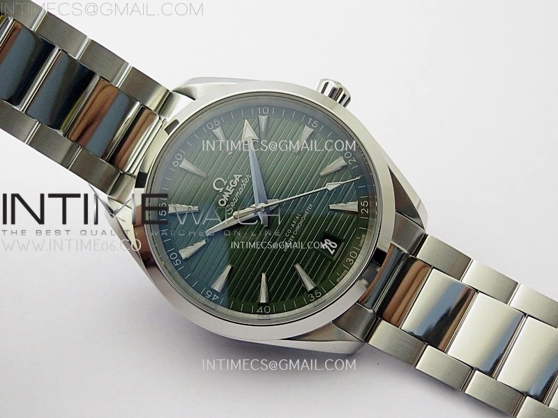 Aqua Terra 150M Master Chronometers N1F Best Edition Green Dial on SS Bracelet A8900