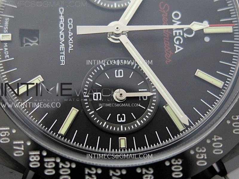 Speedmaster "Dark Side of The Moon" Real Ceramic N1F 1:1 Best Edition Black Dial on Black Nylon Strap A9300