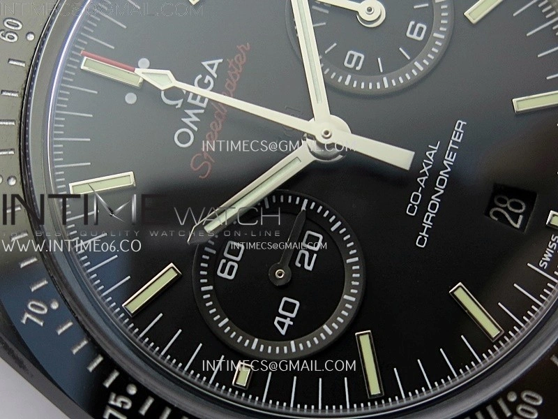 Speedmaster "Dark Side of The Moon" Real Ceramic N1F 1:1 Best Edition Black Dial on Black Nylon Strap A9300