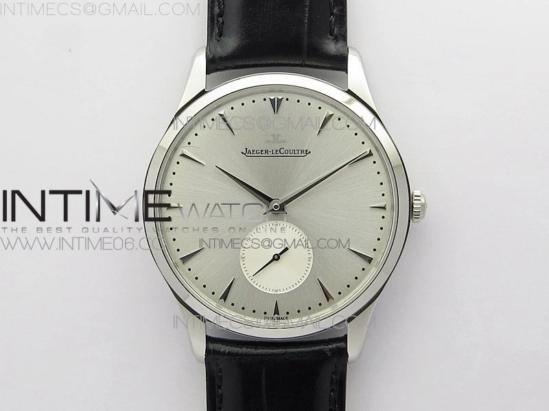 Master Ultra Thin Small Second SS ZF 1:1 Best Edition Silver Dial on Black Leather Strap A896