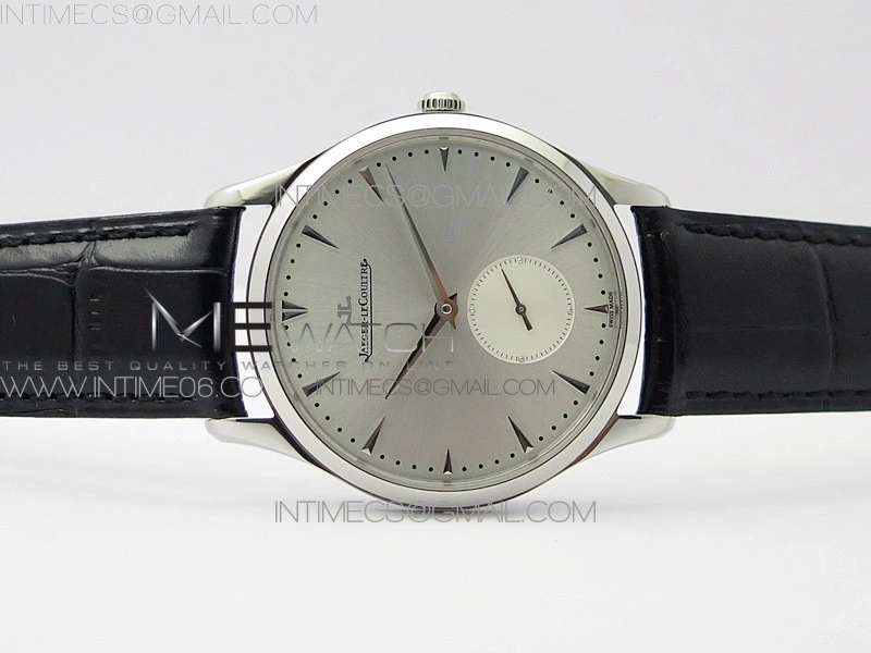 Master Ultra Thin Small Second SS ZF 1:1 Best Edition Silver Dial on Black Leather Strap A896
