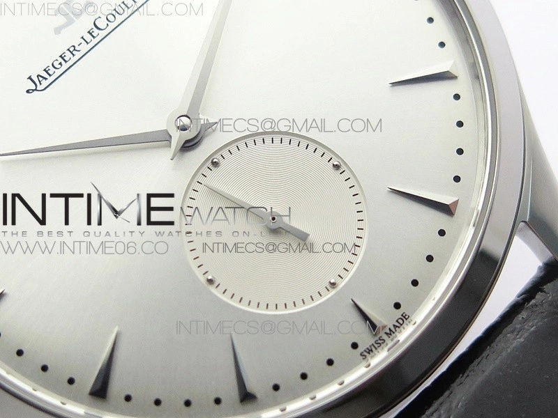 Master Ultra Thin Small Second SS ZF 1:1 Best Edition Silver Dial on Black Leather Strap A896