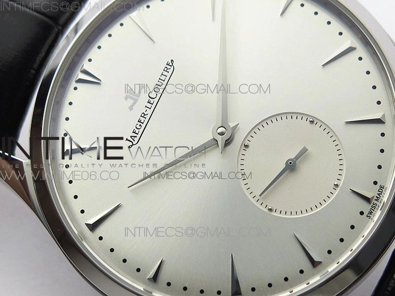 Master Ultra Thin Small Second SS ZF 1:1 Best Edition Silver Dial on Black Leather Strap A896