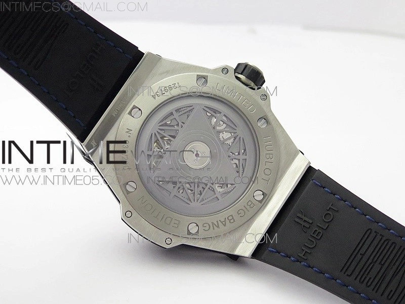 Big Bang Sang Bleu Ti WWF 1:1 Best Edition Blue Skeletonal Dial On Blue Gummy Strap Asian HB1213 V2