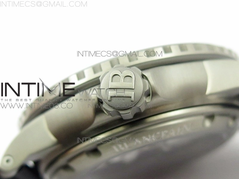 Fifty Fathoms Titanium Big Date Black HGF Best Edition Black Dial on Sail-canvas Strap A6918B