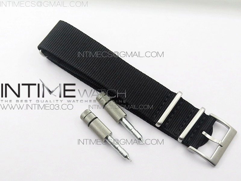 Fifty Fathoms Titanium Big Date Black HGF Best Edition Black Dial on Sail-canvas Strap A6918B