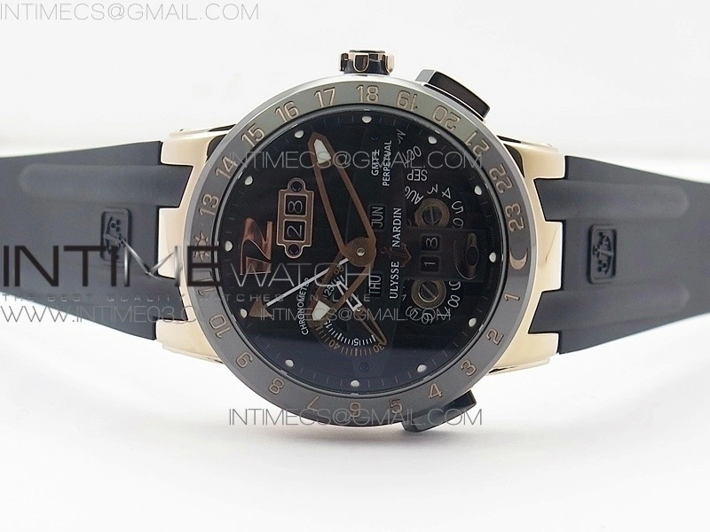Executive Toro 326-03 RG TWA 1:1 Best Edition Black Dial on Black Rubber Strap Asian UN-32