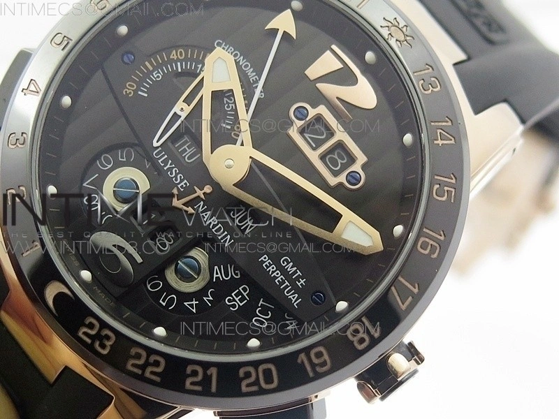 Executive Toro 326-03 RG TWA 1:1 Best Edition Black Dial on Black Rubber Strap Asian UN-32