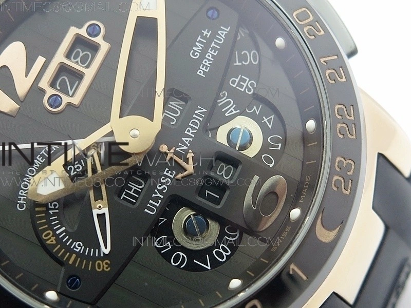 Executive Toro 326-03 RG TWA 1:1 Best Edition Black Dial on Black Rubber Strap Asian UN-32