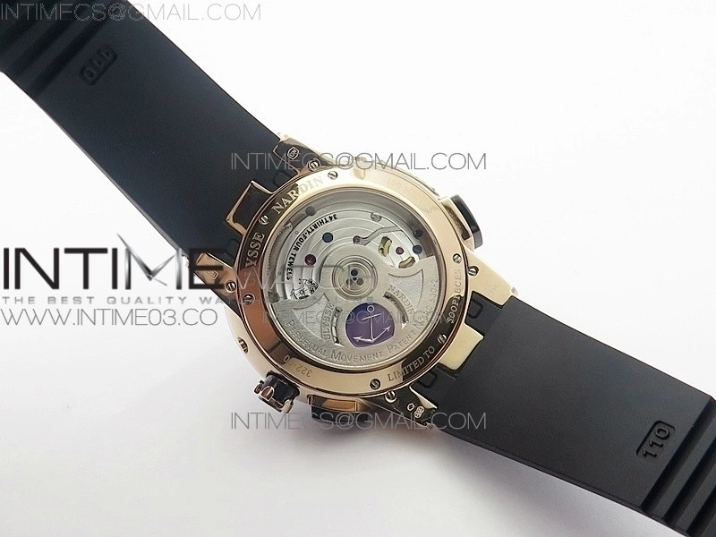 Executive Toro 326-03 RG TWA 1:1 Best Edition Black Dial on Black Rubber Strap Asian UN-32