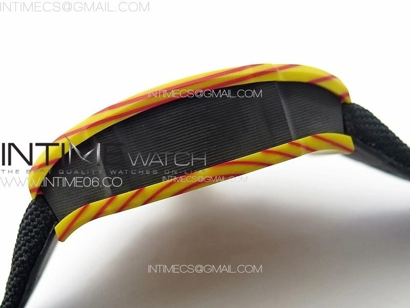RM027-03 Real Tourbillon RMF Best Edition Orange Red Carbon Skeleton Dial on Black Nylon Strap