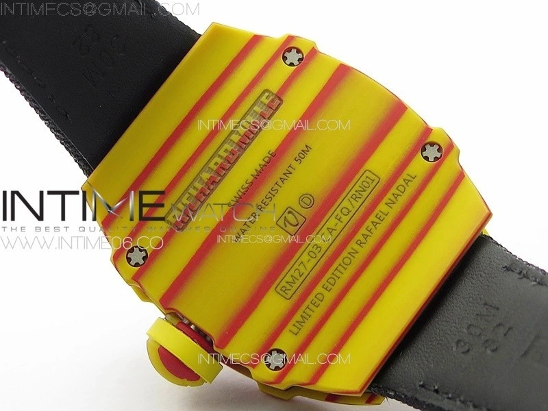 RM027-03 Real Tourbillon RMF Best Edition Orange Red Carbon Skeleton Dial on Black Nylon Strap
