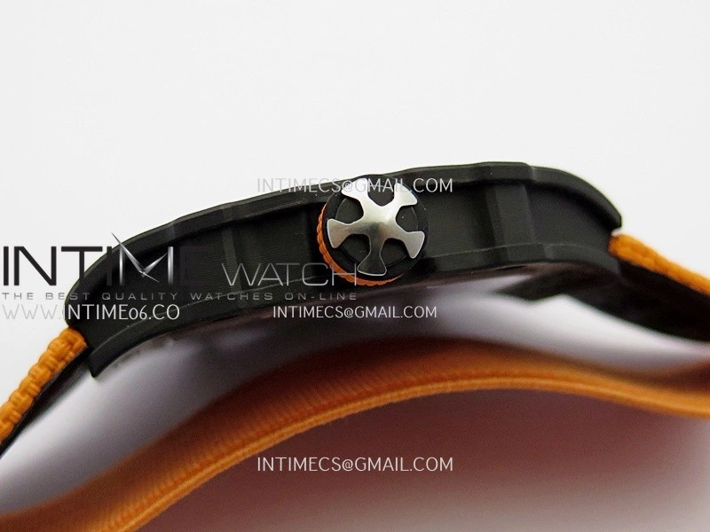 RM67-02 McLaren Black NTPT Umi Office 1:1 Edition Orange Skeleton Dial On Orange Nylon Strap CRMA7 Clone V2